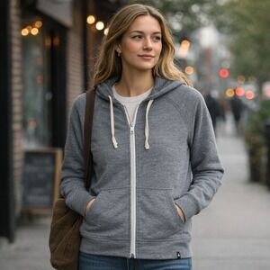 American Giant Lightweight Full Zip Hoodie Size M Dark Charcoal Gray Active NWOT